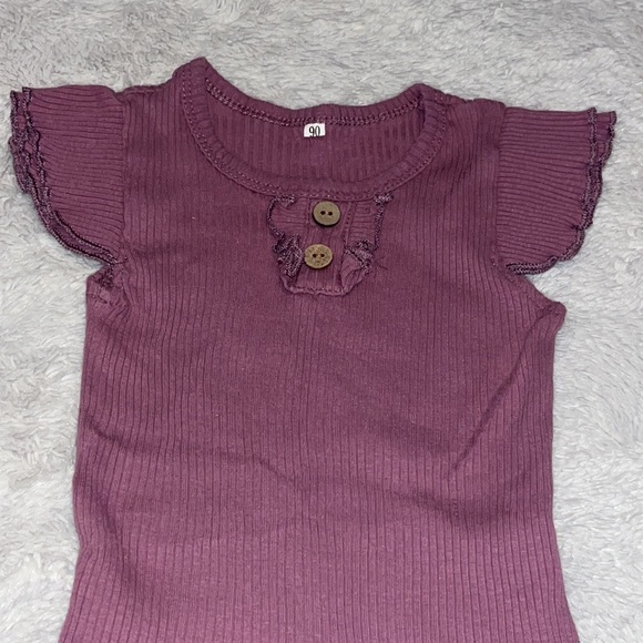 (3 for $10) purple ribbed bodysuit - Picture 2 of 4